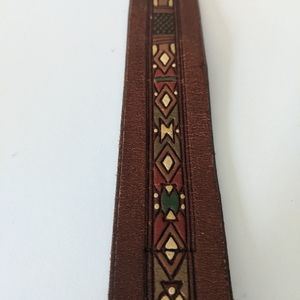 Vintage Hand painted leather belt 32